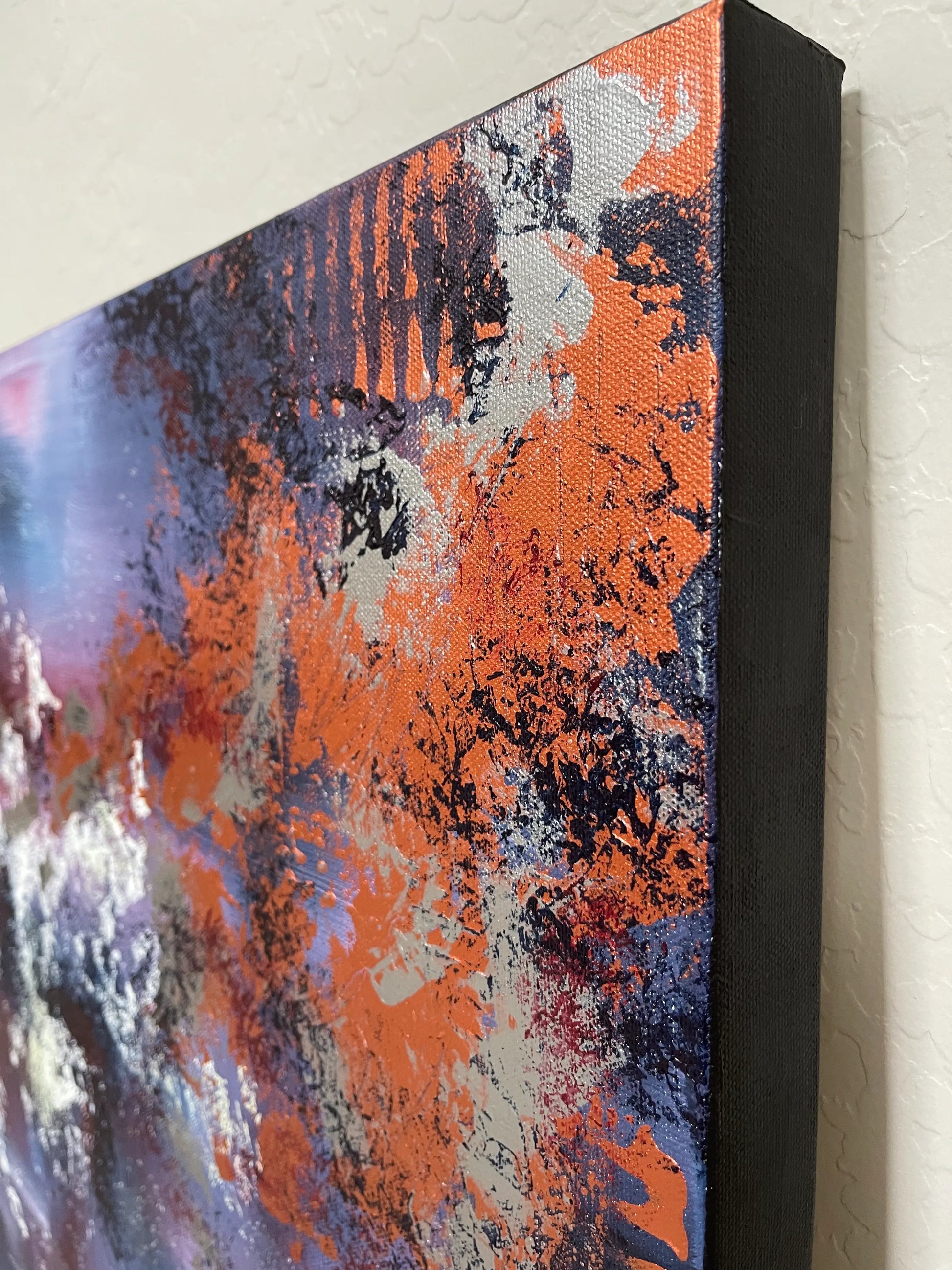 Finished edge detail of original painting, The Edge of the Universe
